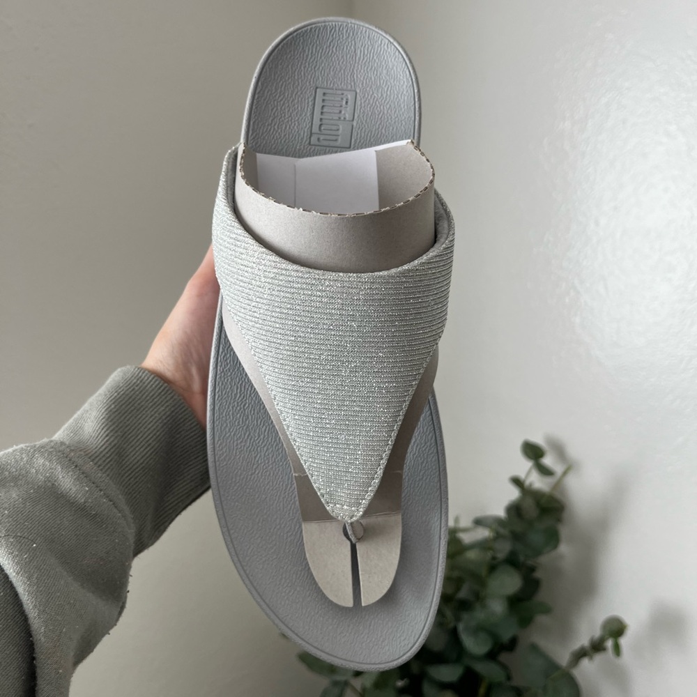 FitFlop Women's Lottie Glitzy Silver Slide Sandals Size 10 US - Picture 3 of 14